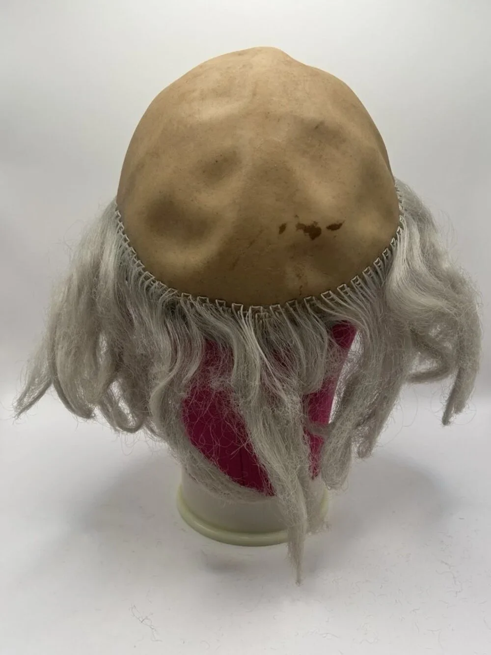 Vintage Old Man Halloween Mask Gray Hair Rubber Latex Adult Costume Creepy Rare